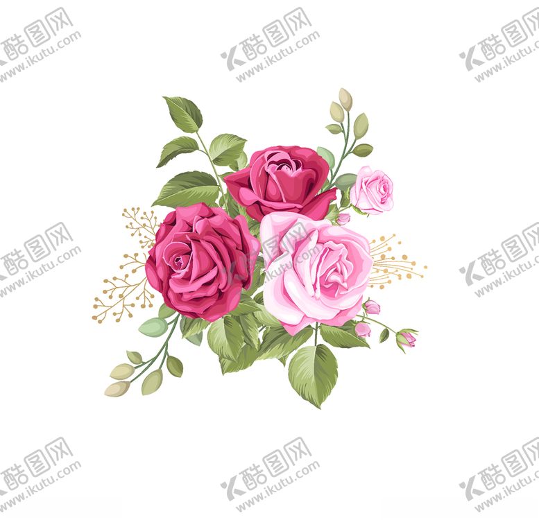 编号：55463606170639166268【酷图网】源文件下载-电脑绘画玫瑰花矢量素材