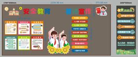 学校板报安全教育文化墙背景板