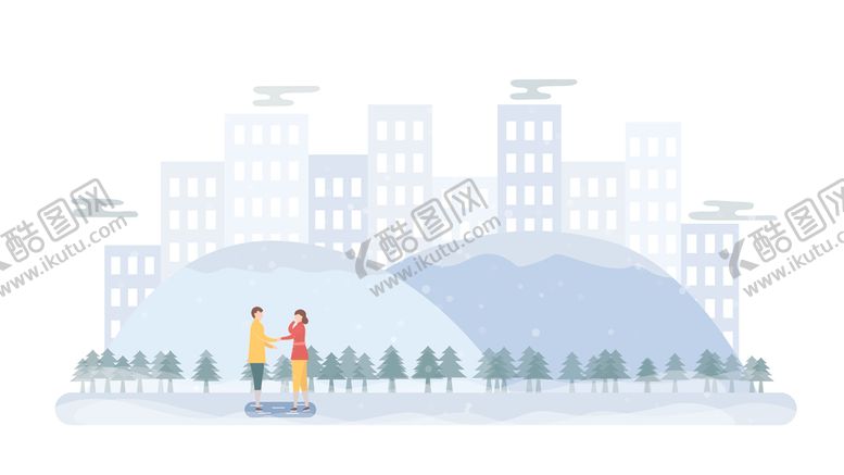 编号：45556107072042225000【酷图网】源文件下载-卡通情侣插画