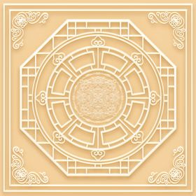吊顶天花玉雕八边形图腾
