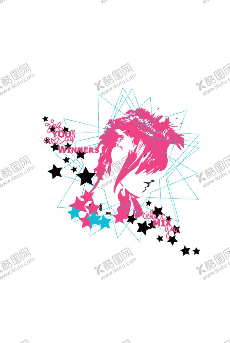 编号：32870410080512218868【酷图网】源文件下载-女装人物印花