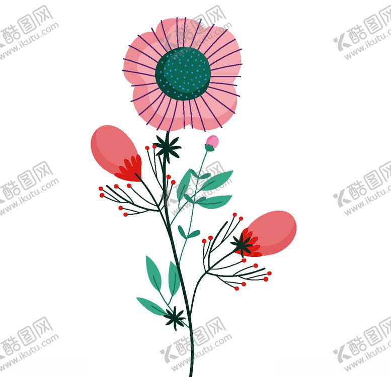 编号：90457409230610026366【酷图网】源文件下载-手绘花