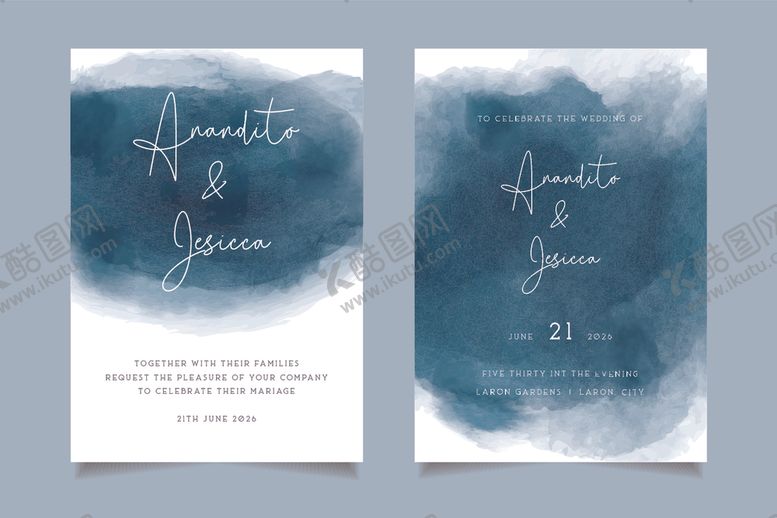 编号：23017409241518344003【酷图网】源文件下载-水墨背景婚礼邀请函贺卡