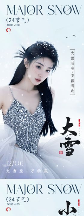 小雪大雪节气海报系列二十四医美美业