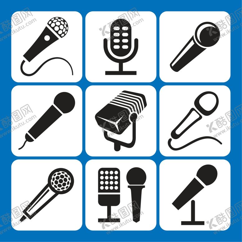 编号：82425809211252086520【酷图网】源文件下载-话筒麦克风图标音乐图标