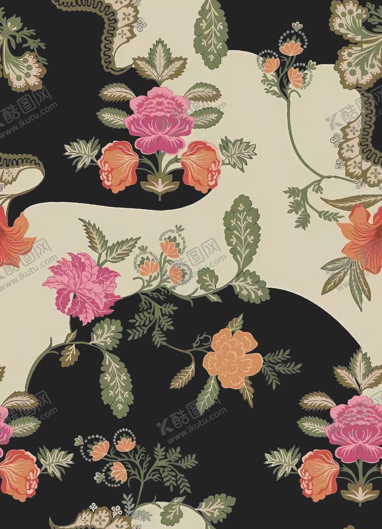 编号：19199904161228319605【酷图网】源文件下载-复古花卉图案装饰画