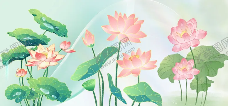 编号：37414004281735349269【酷图网】源文件下载-水彩荷花