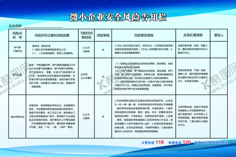编号：35207506270614051427【酷图网】源文件下载-安全风险告知栏