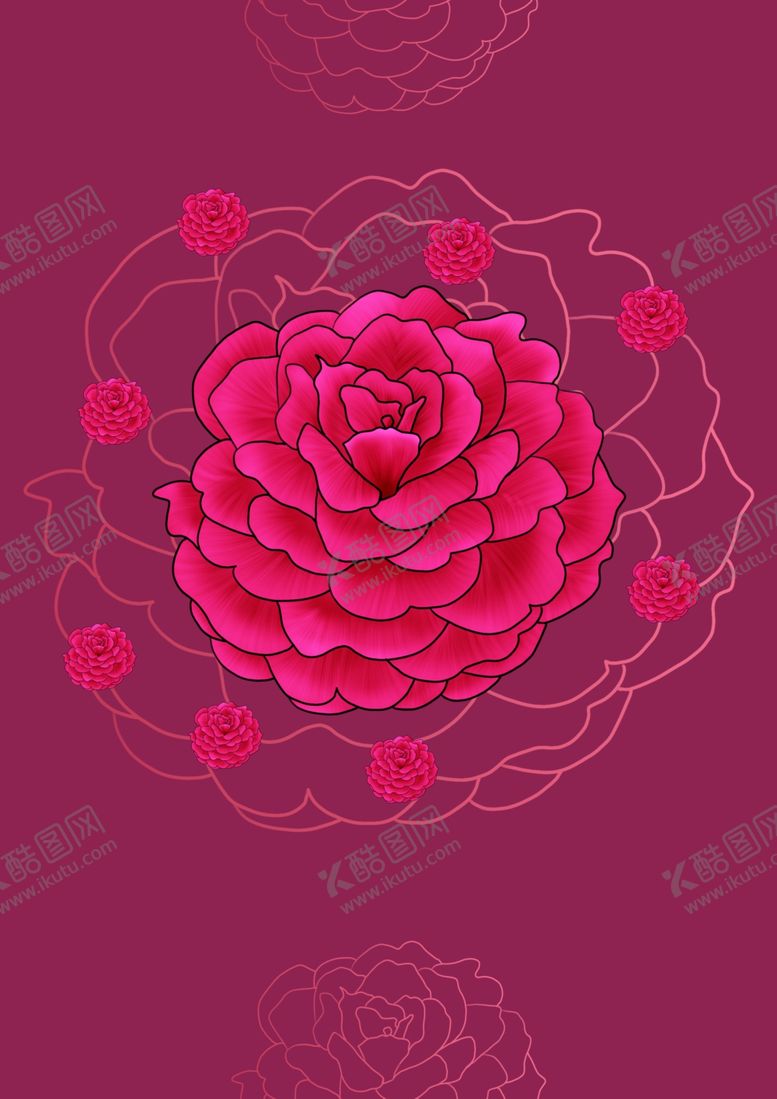 编号：78489110020622319878【酷图网】源文件下载-浪漫情人节七夕千层玫瑰插画元素