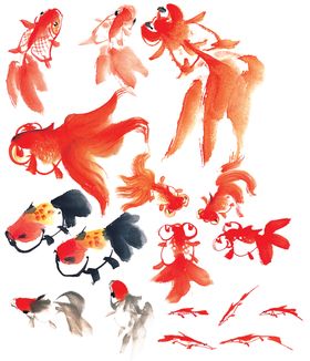 中国画金鱼