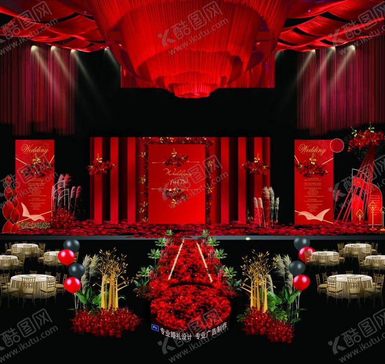 编号：59629109091527516280【酷图网】源文件下载-红色婚礼