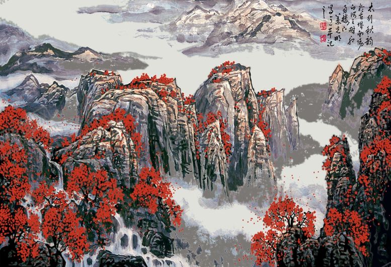 编号：62595707041814439401【酷图网】源文件下载-水墨背景墙