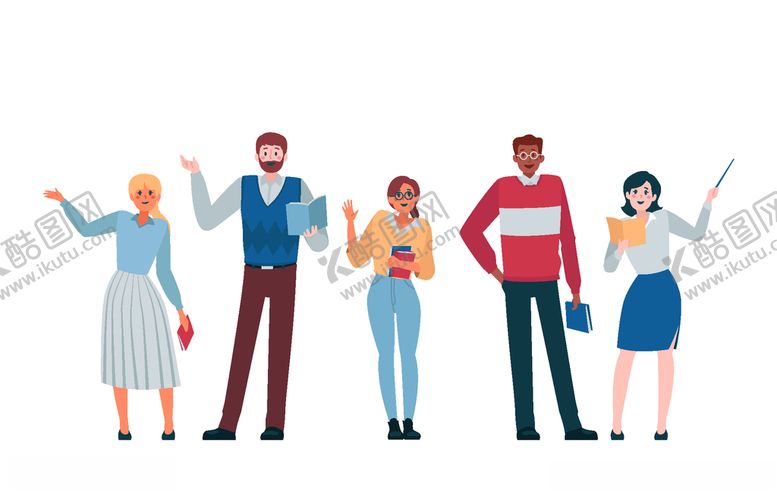 编号：59665410040610068542【酷图网】源文件下载-矢量卡通教师人物