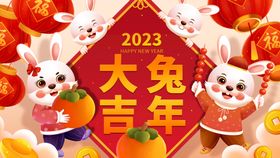 新年兔年贺岁2023主题海报展