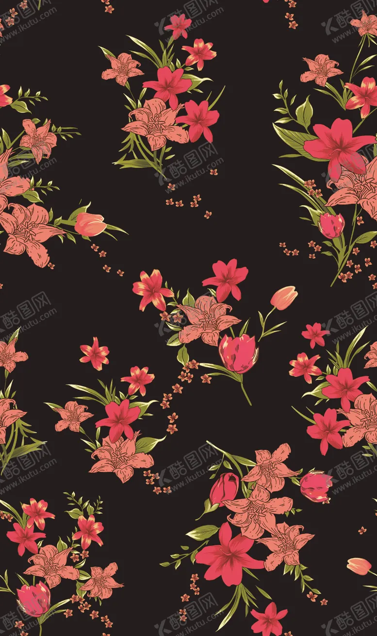 编号：43749304091308158037【酷图网】源文件下载-粉色花卉图案背景