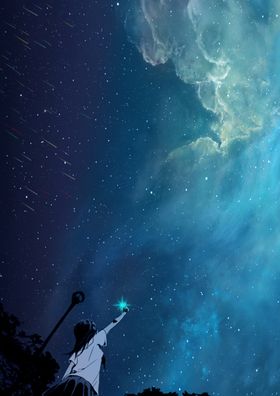 少女与星空