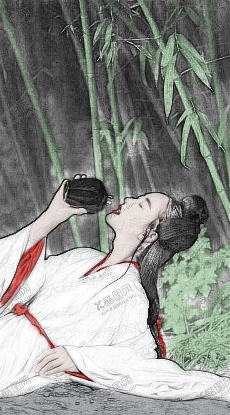 编号：19229107022037115017【酷图网】源文件下载-古风饮酒美女