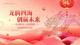 金色高端企业新年盛典展板