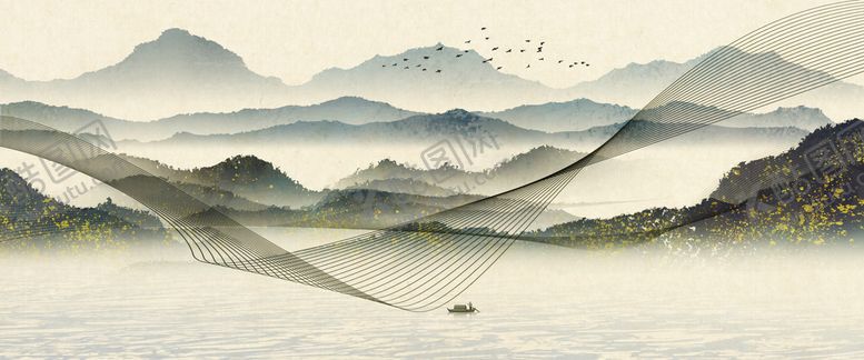 编号：58474501151307075119【酷图网】源文件下载-中国风山水背景