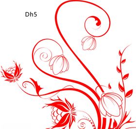 单花叶子矢量图雕刻图案