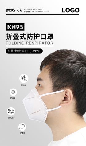 KN95口罩海报PSD分层