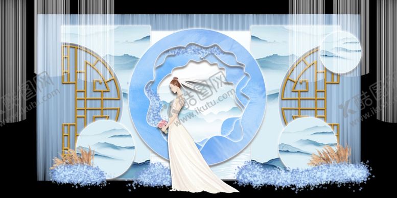 编号：57246610261544091626【酷图网】源文件下载-水墨新中国风婚礼设计背景