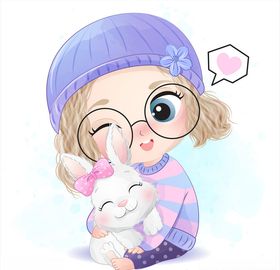 卡通小女孩