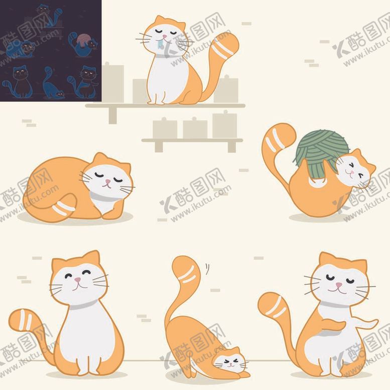 编号：60314912051925216667【酷图网】源文件下载-卡通猫咪