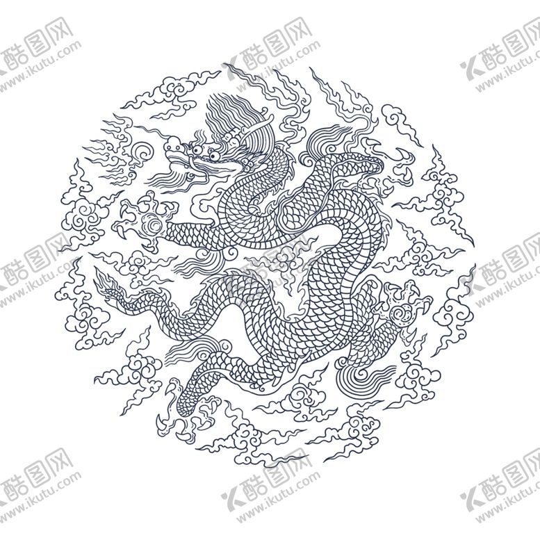 编号：51671801300242428923【酷图网】源文件下载-中国风龙纹图案