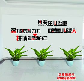 责任做人努力拼搏办公室文化墙