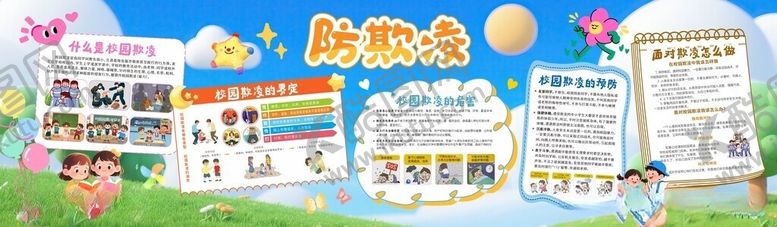 编号：73100206150915098025【酷图网】源文件下载-防止校园霸陵黑板报