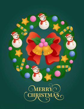 圣诞花环节日装饰图