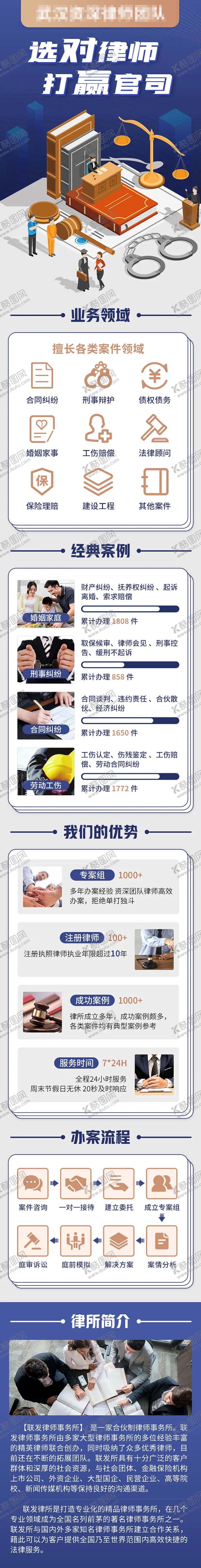 编号：82850311211630124320【酷图网】源文件下载-律师团队扁平风格H5专题设计