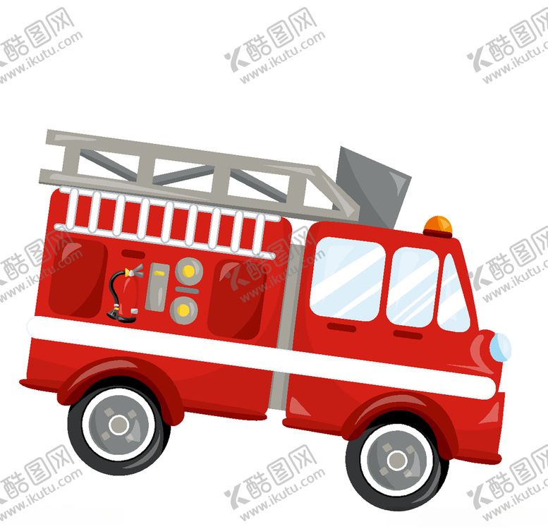 编号：54404010202013494647【酷图网】源文件下载-消防车手绘矢量卡通形象素材