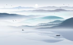 水墨山水装饰画