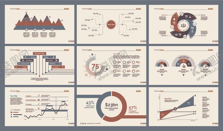 编号：70991601041949219000【酷图网】源文件下载-商务风创意图表PPT模板