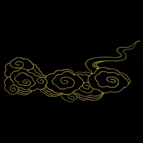 金色祥云水纹卡通形状