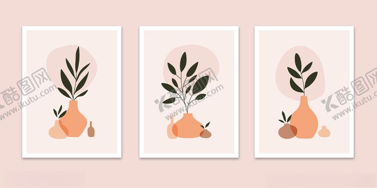 编号：35429604010737548359【酷图网】源文件下载-简约植物装饰画组合
