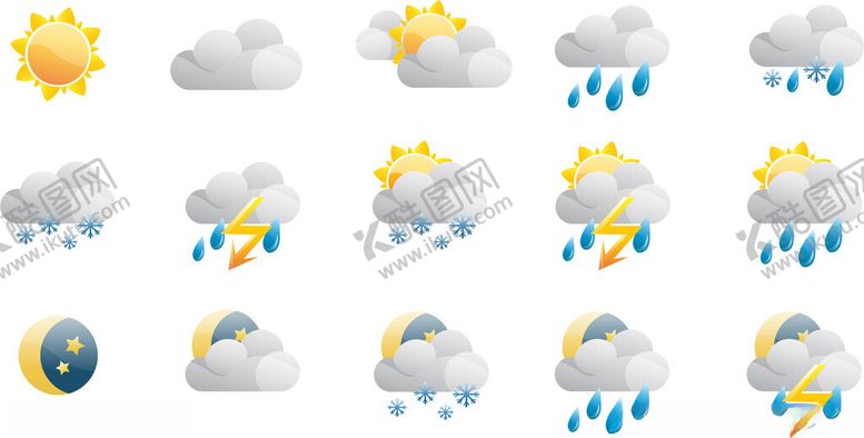 编号：24102304071813124098【酷图网】源文件下载-天气图标集合