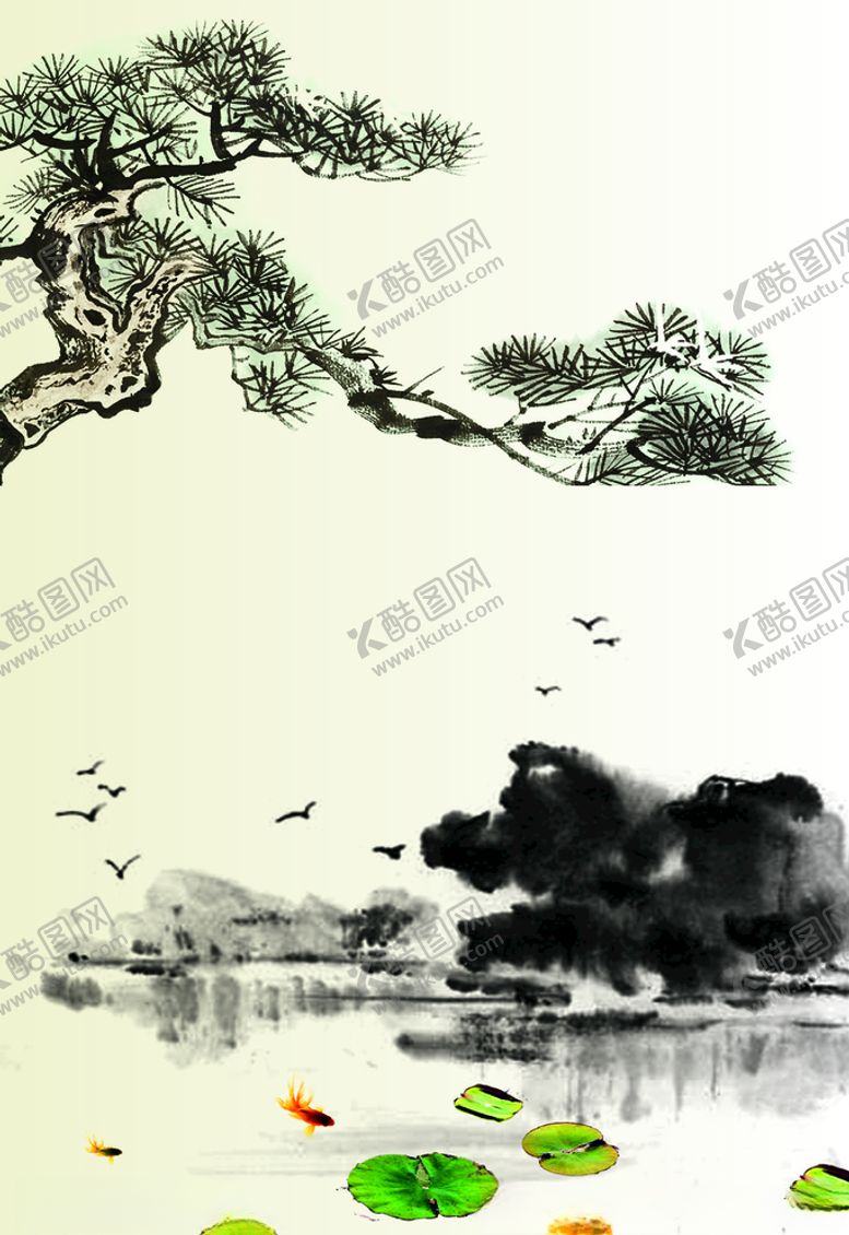 编号：33916907030822288585【酷图网】源文件下载-中国风水墨画海报背景展板