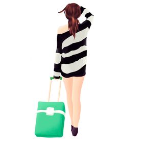 水彩手绘女孩