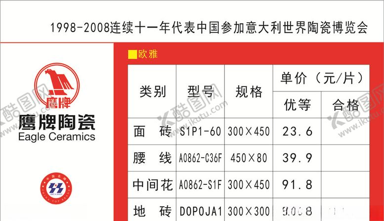 编号：70411010180027556555【酷图网】源文件下载-鹰牌陶瓷