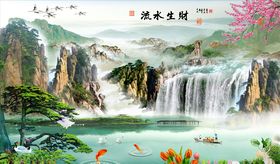 松树花背景墙