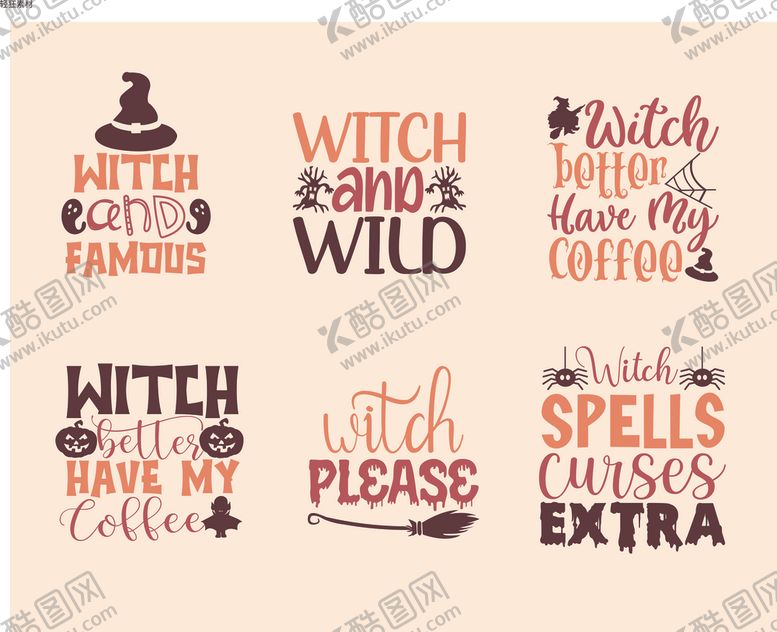 编号：56460204180142202667【酷图网】源文件下载-万圣节英文印花装饰图案素材