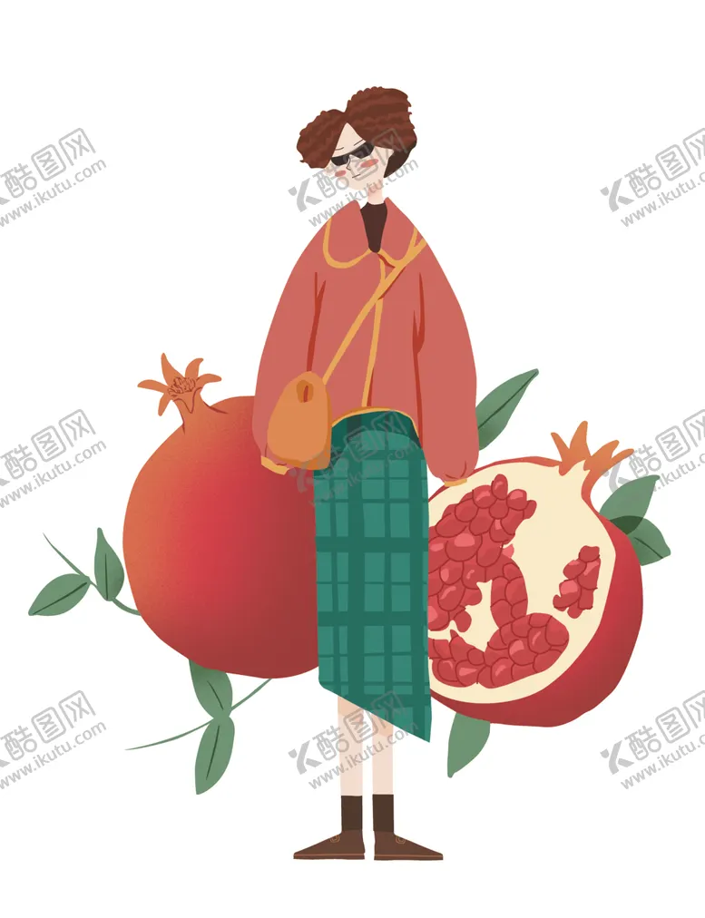 编号：60457004131751504289【酷图网】源文件下载-卡通水果女孩英伦风
