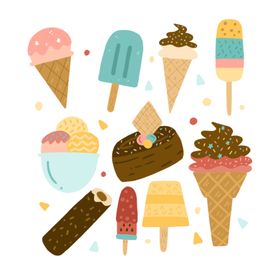 卡通冰淇淋夏日食品激雪糕
