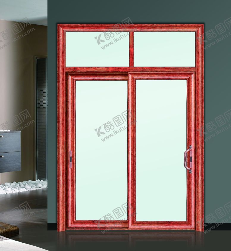 编号：15320909300935278929【酷图网】源文件下载-红酸枝推拉门效果图