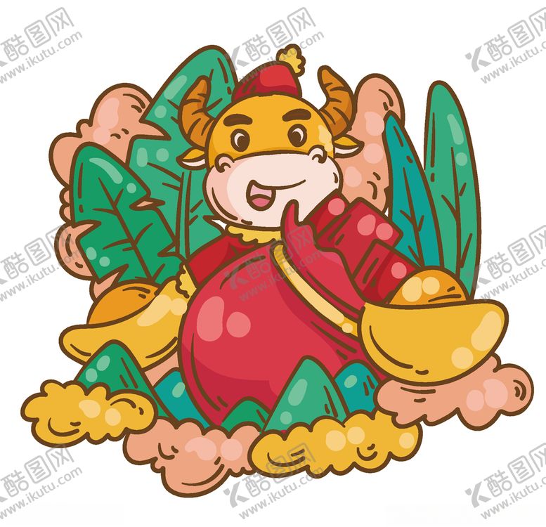 编号：46594509182301557019【酷图网】源文件下载-牛年卡通形象