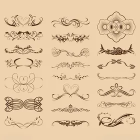 复古装饰花纹矢量素材集