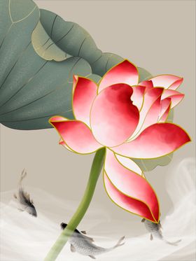 荷花装饰画